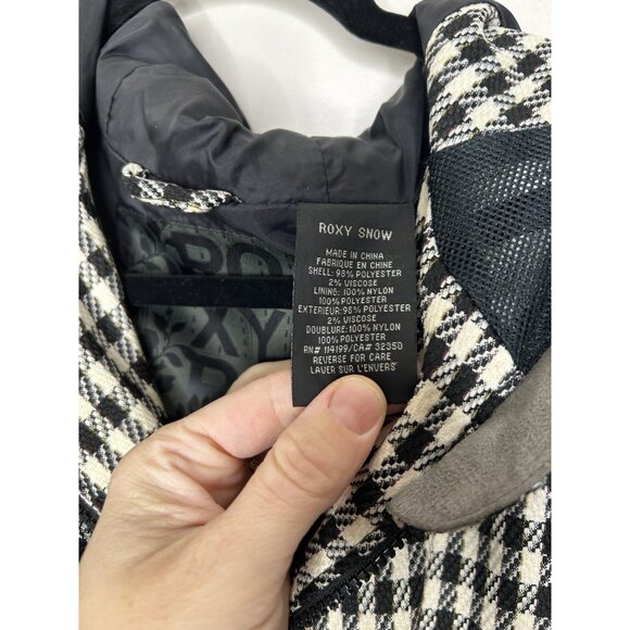 Roxy Women's Black White Hooded Snowboarding/Ski Zipper 5,000 Jacket Size Small - Picture 7 of 16